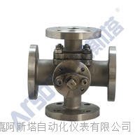 不锈钢四通换向球阀，法兰换向球阀 不锈钢耐腐蚀换向球阀